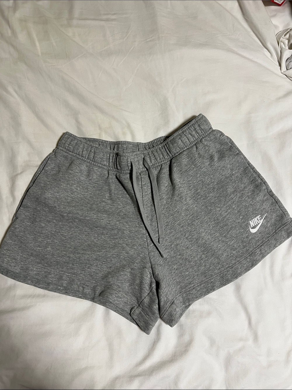 Nike Women's Gray Athletic Fleece Shorts with Logo